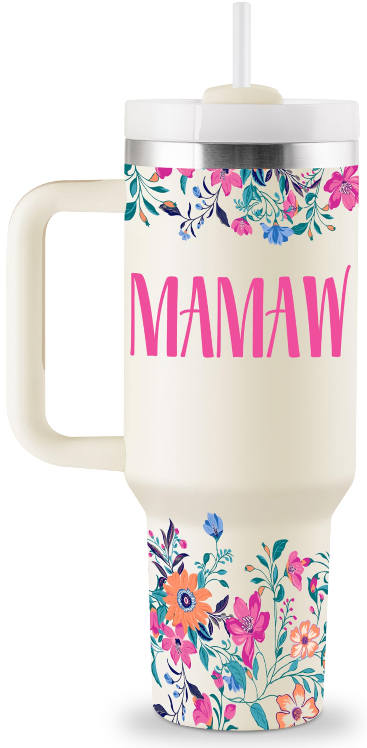 ROSTANTEN Mamaw 40oz tumbler with lid and straw for on-the-go hydration