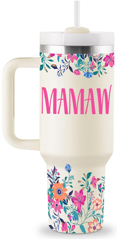 ROSTANTEN Mamaw 40oz tumbler with lid and straw for on-the-go hydration