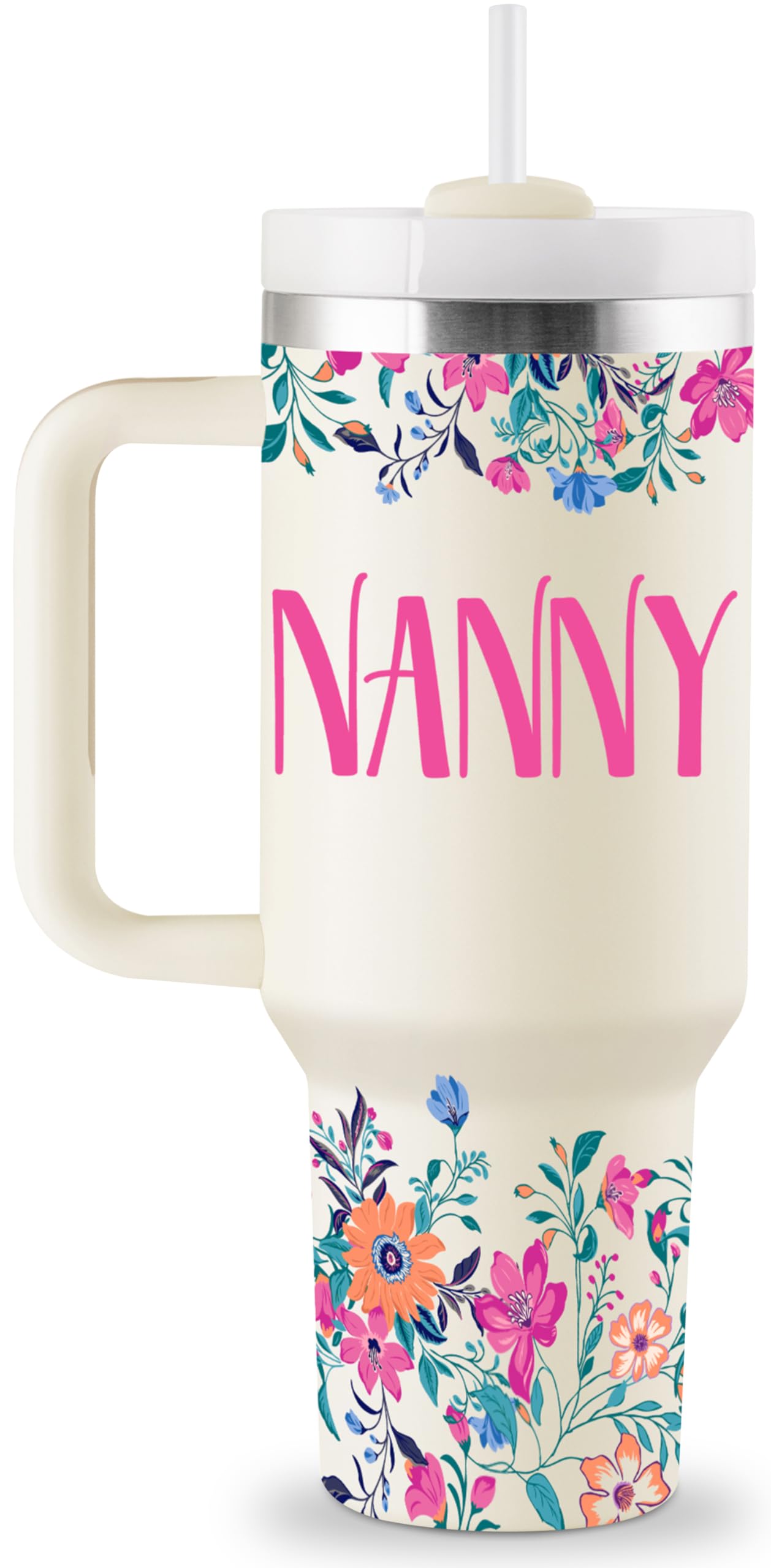 ROSTANTEN nanny gifts tumbler with lid and straw for easy on-the-go hydration.