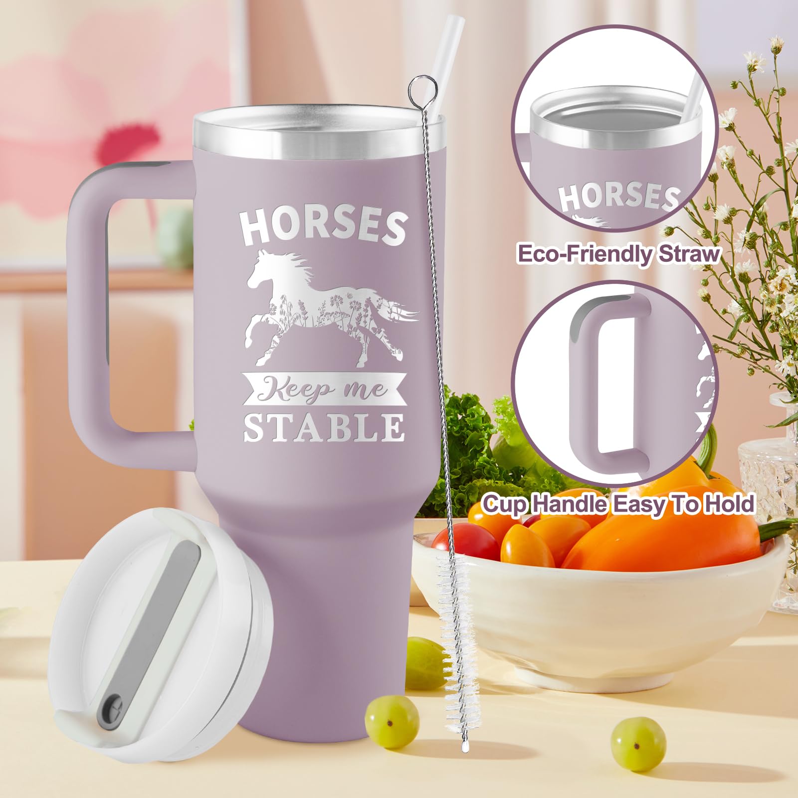 ROSTANTEN 40oz tumbler with narrow base fits most car cup holders