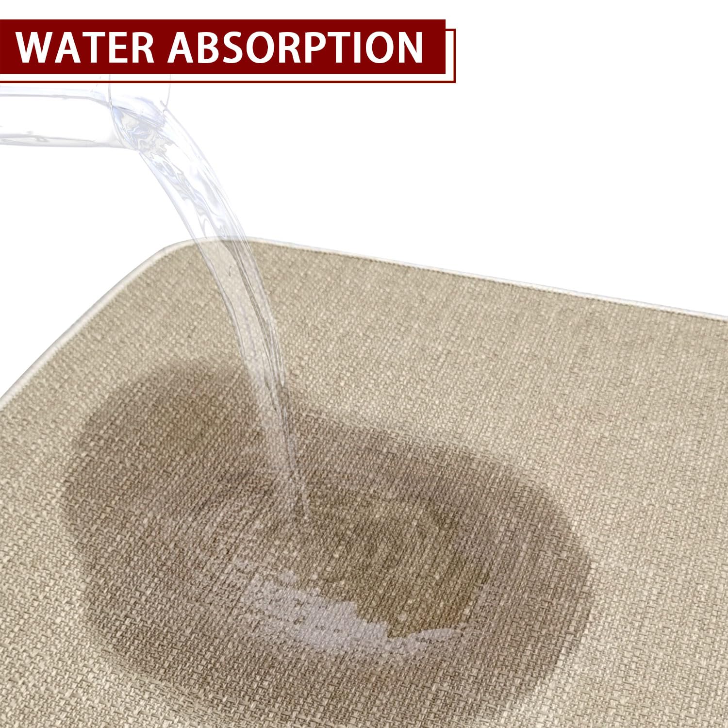Roszwtit non-slip backing keeps the rug in place on busy kitchen floors.