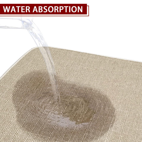 Roszwtit non-slip backing keeps the rug in place on busy kitchen floors.