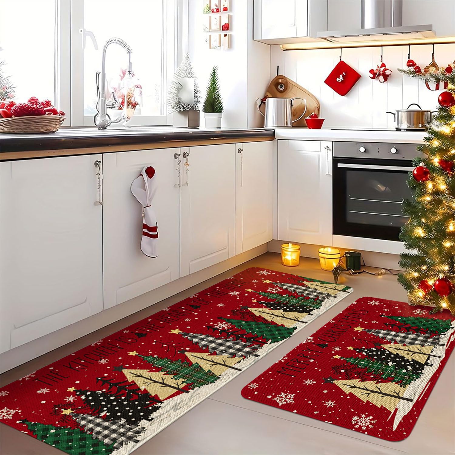 Roszwtit washable kitchen rug easy to spray clean with hose.