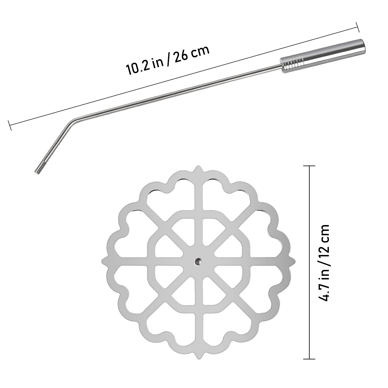 Rotel rosette timbale iron set in aluminum for durable, even heat distribution.