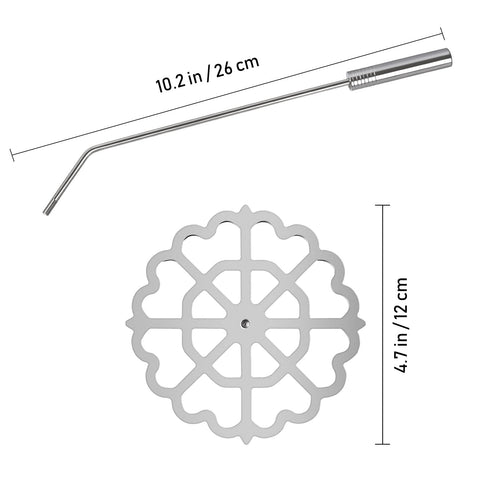 Rotel rosette timbale iron set in aluminum for durable, even heat distribution.