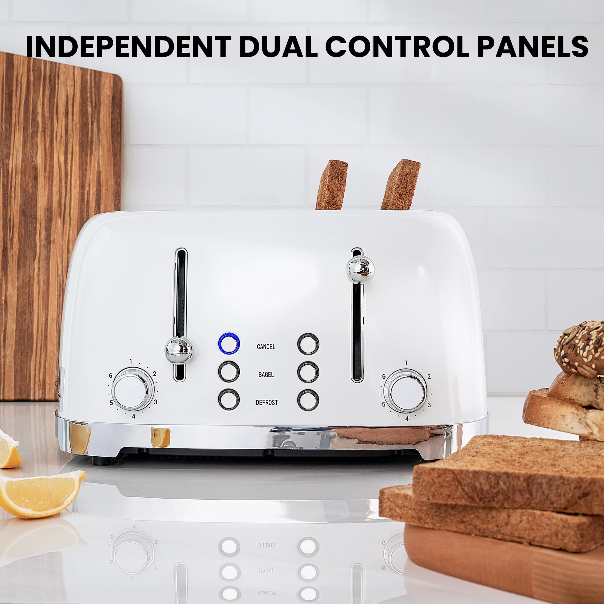 Roter Mond toaster with bagel setting for even toasting.