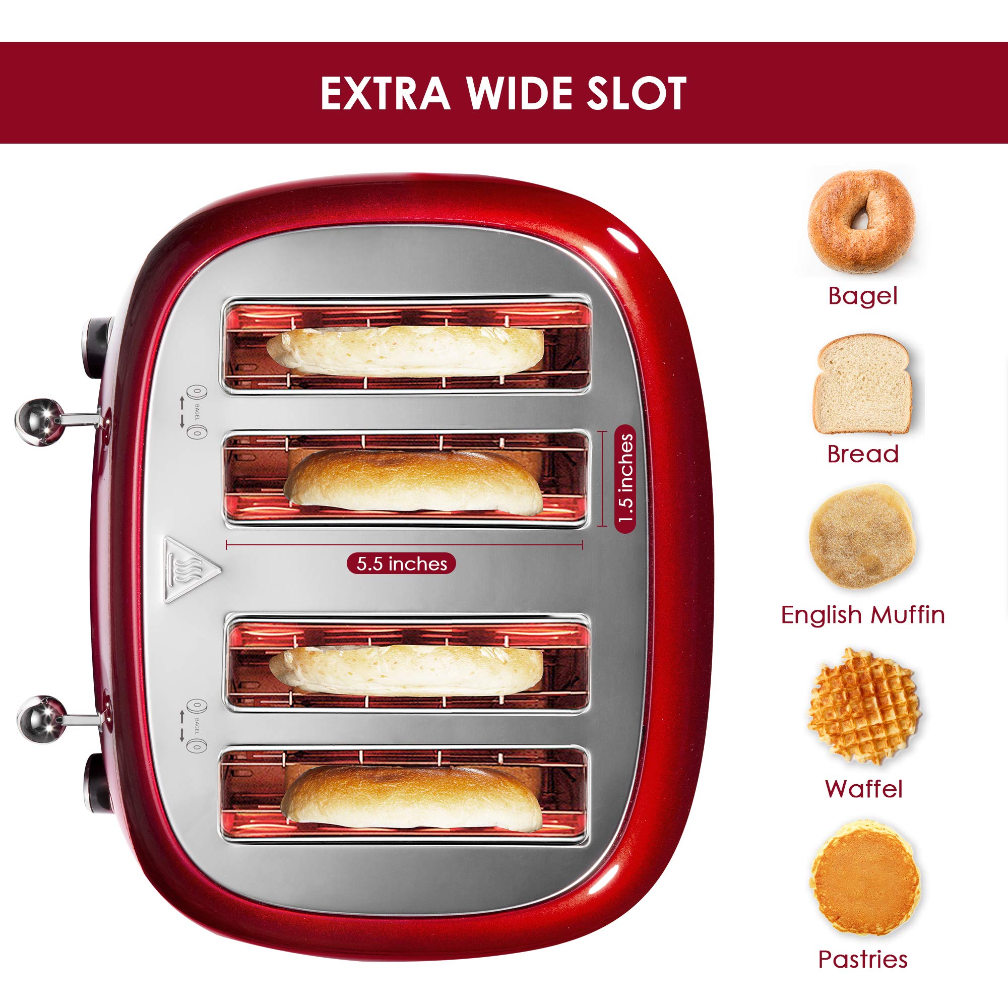 Roter Mond control panel showcasing 6 browning levels for customizable toast results