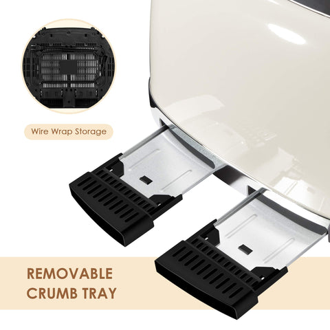 Roter Mond 4-slice toaster cream with bagel/defrost function in action.
