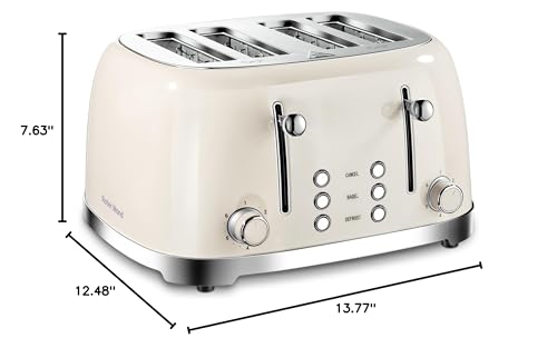 Roter Mond 4-slice toaster cream retro design suits modern countertops.