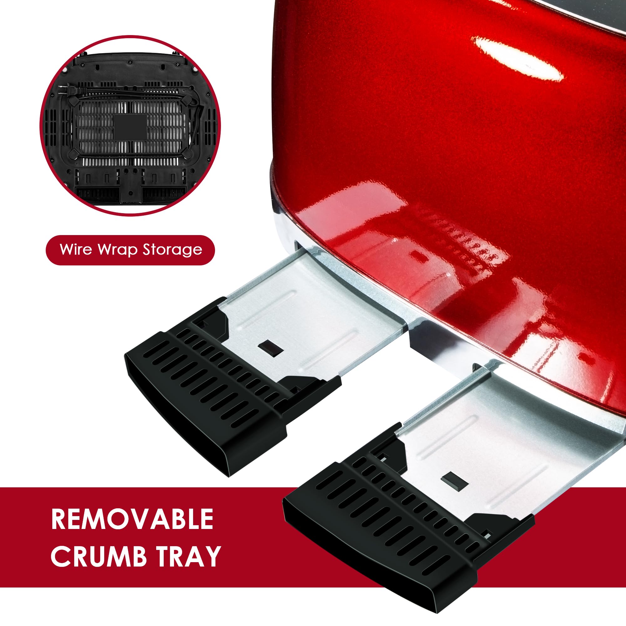 Roter Mond removable crumb trays simplify cleaning after busy mornings
