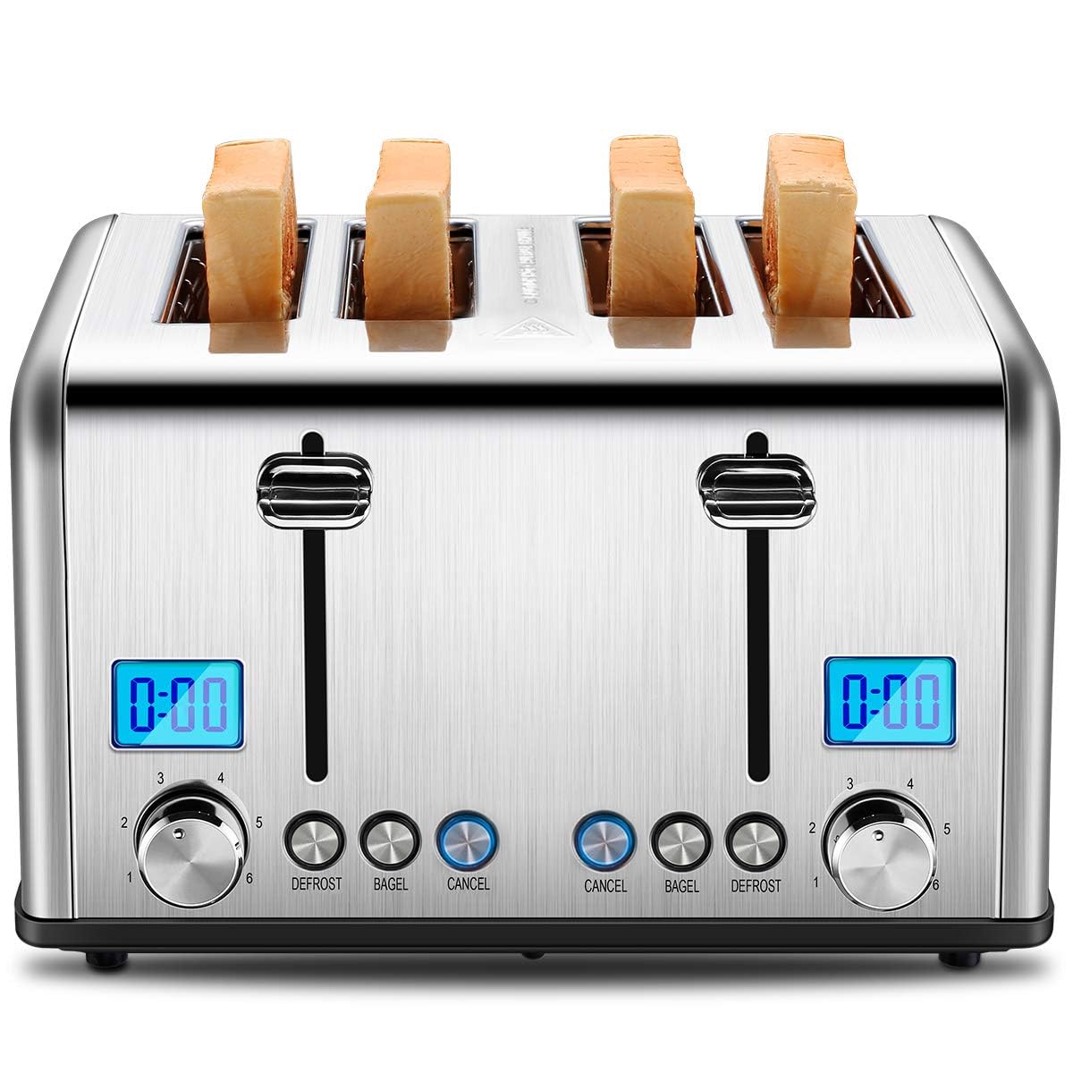 Roter Mond Countdown toaster front view with sleek stainless steel design for modern kitchens