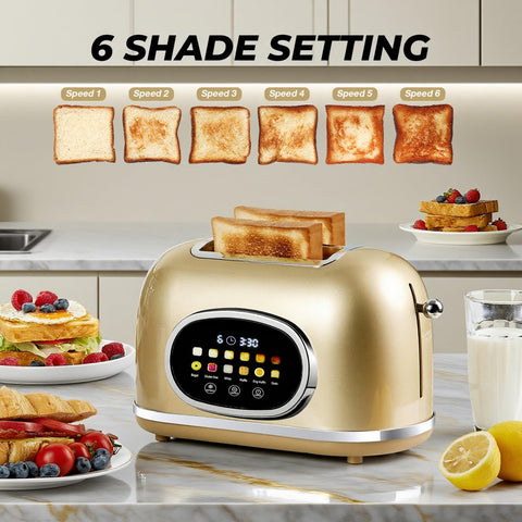 1.5-inch wide slots handle thick-cut or irregularly shaped bread