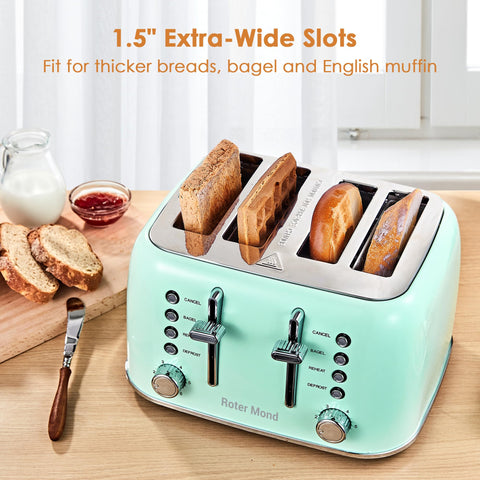 Roter Mond bagel setting demonstrates one-sided toasting for bagel texture.