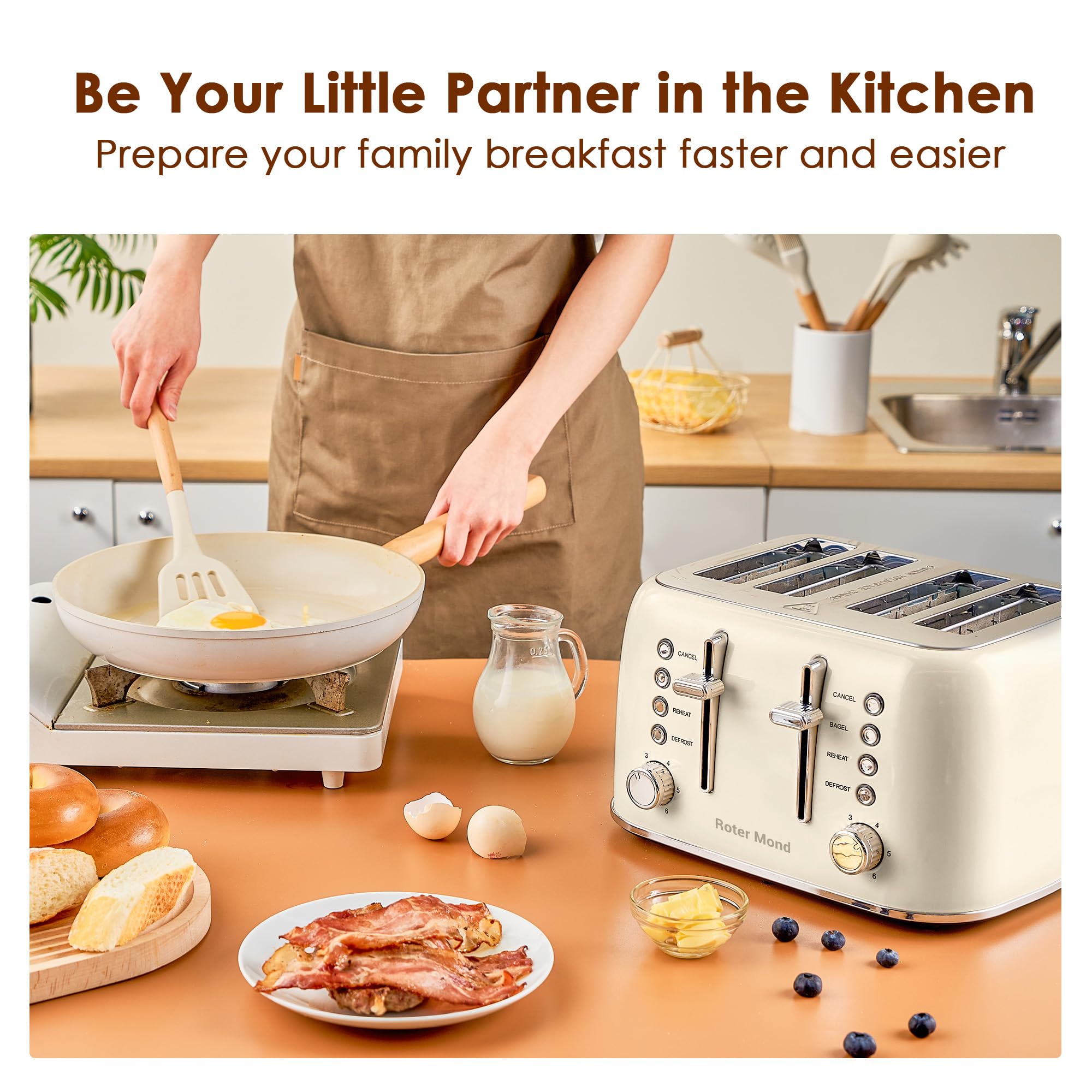 Roter Mond toaster bagel setting focus for one-sided toasting