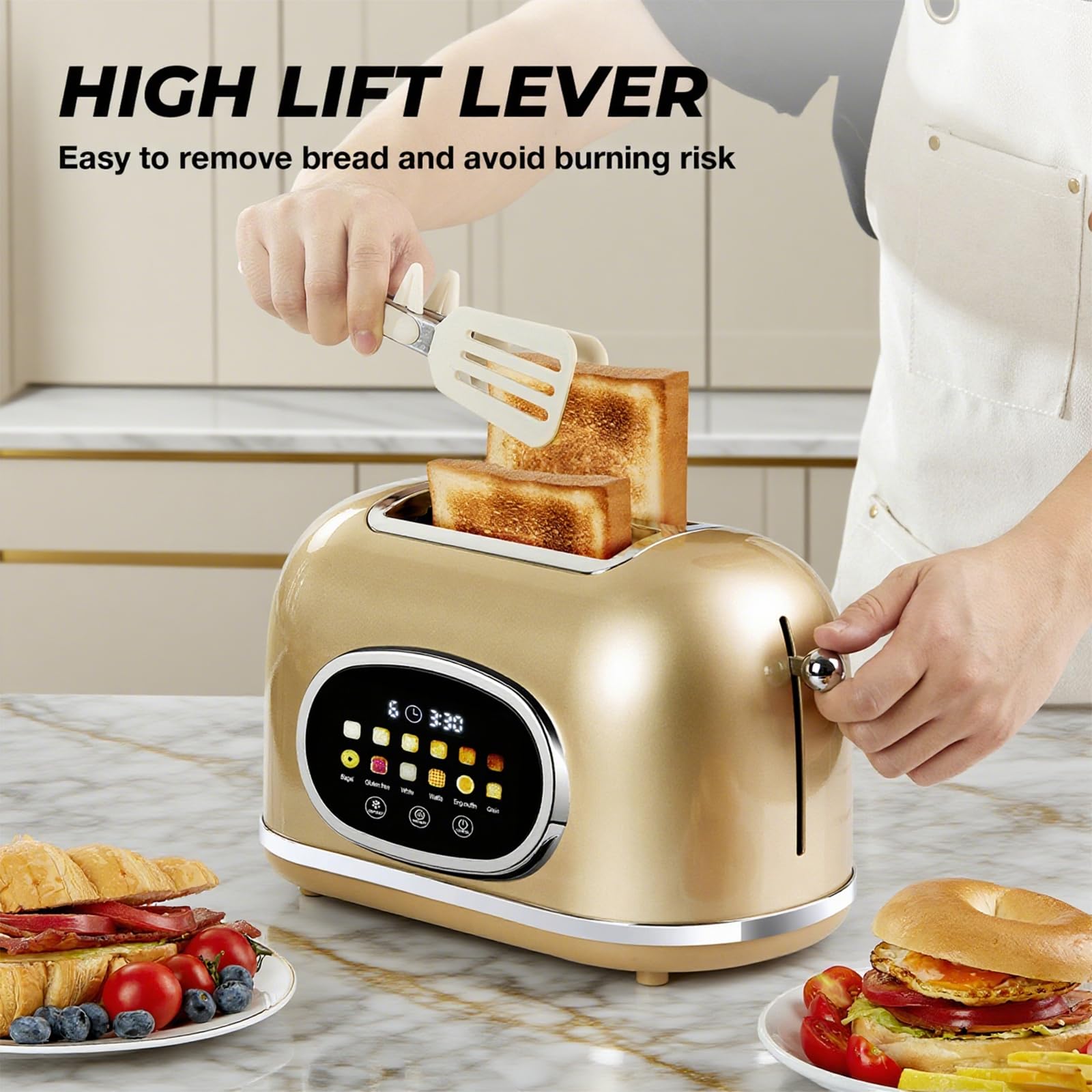 Defrost, reheat, and cancel functions streamline busy mornings