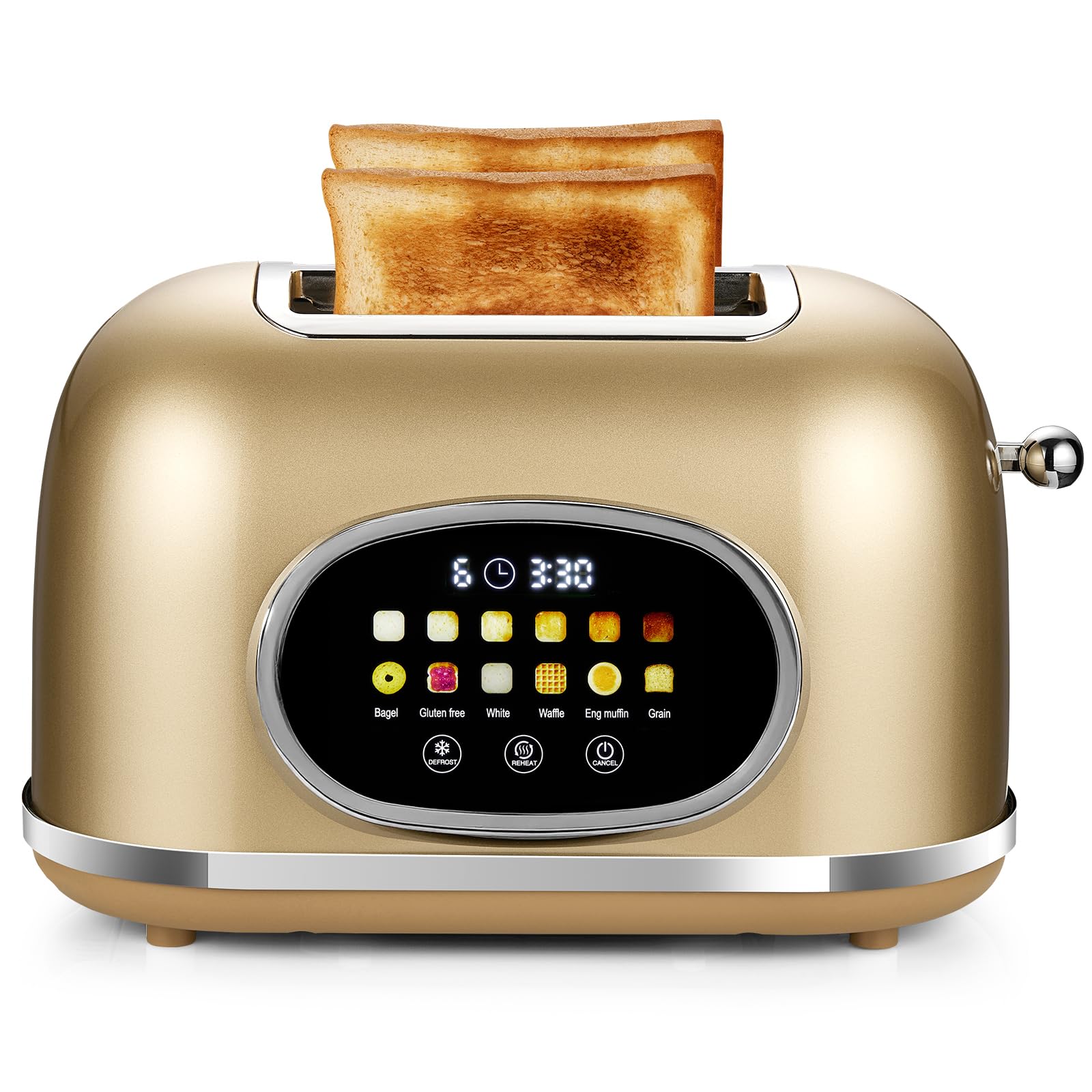 Roter Mond toaster with hidden cord wrap and crumb tray for tidy counters