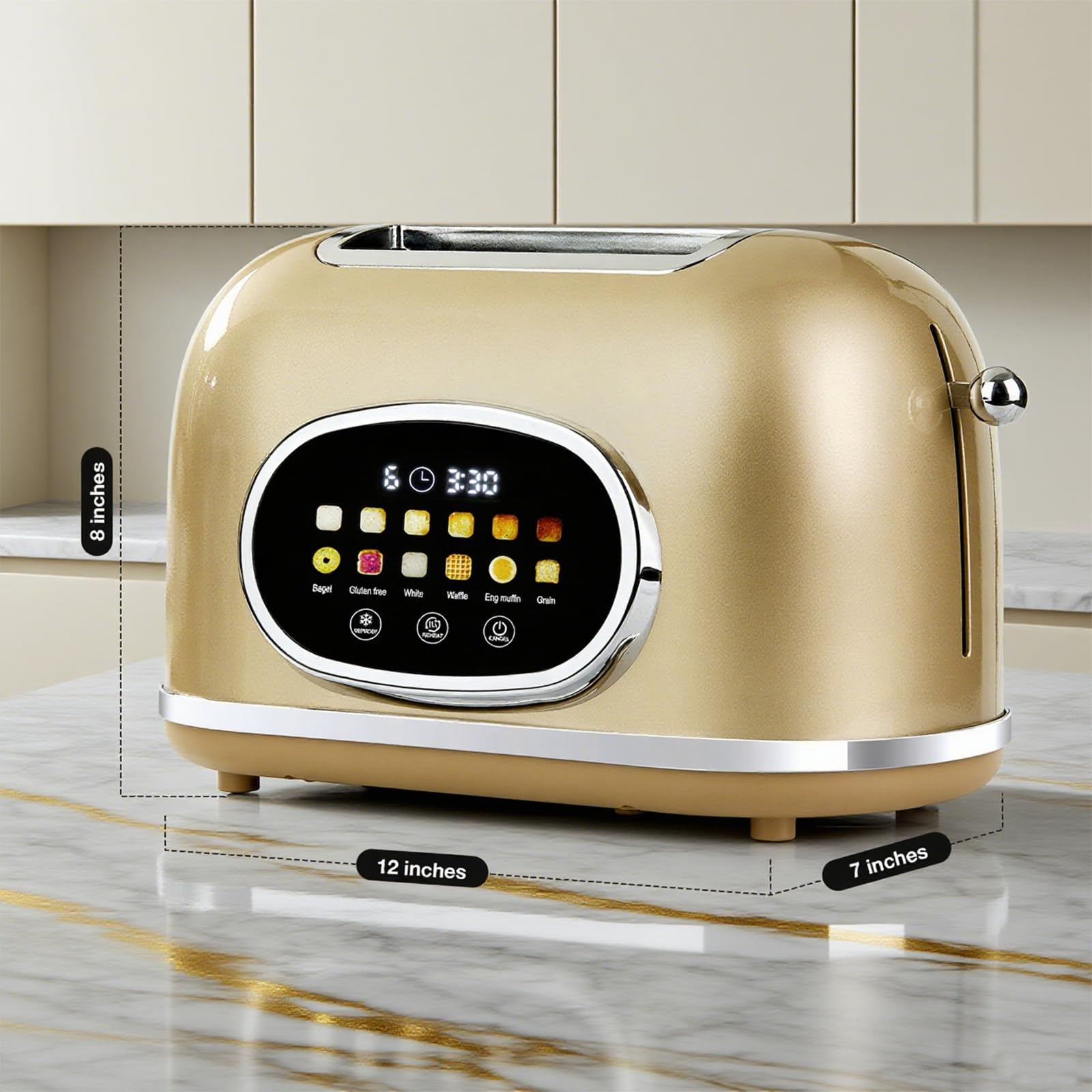 Removable crumb tray and hidden cord wrap simplify cleaning and storage