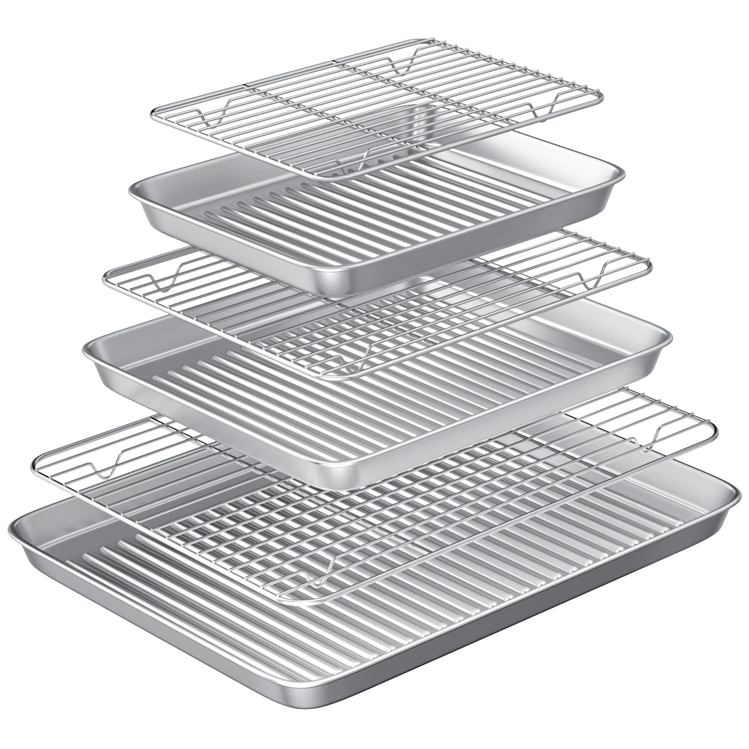 Rottay baking sheet with wire rack and corrugated bottom for even baking and easy release.