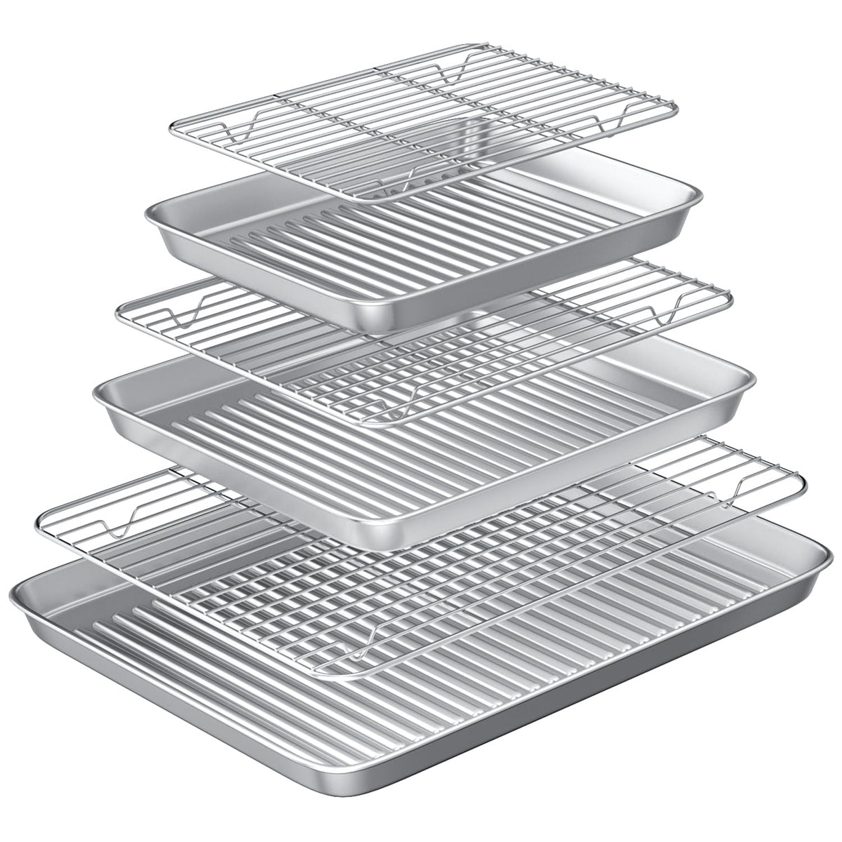 Rottay baking sheet with wire rack and corrugated bottom for even baking and easy release.