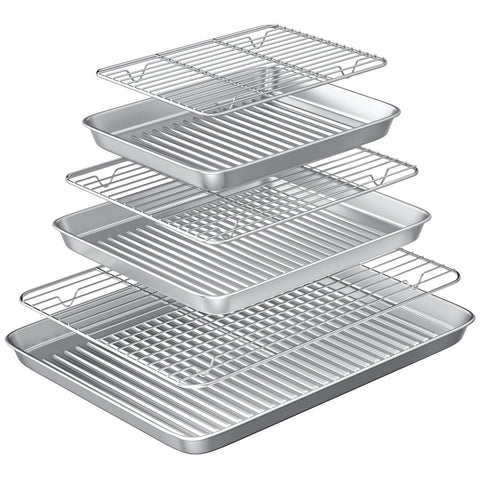 Rottay baking sheet with wire rack and corrugated bottom for even baking and easy release.