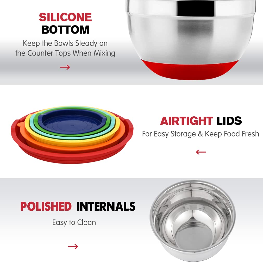 Rottay bowls feature non-slip bottoms for stable whisking and mixing.