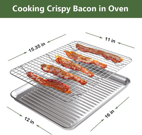 Rottay cooling rack with dense parallel wires keeps food from slipping during cooling.