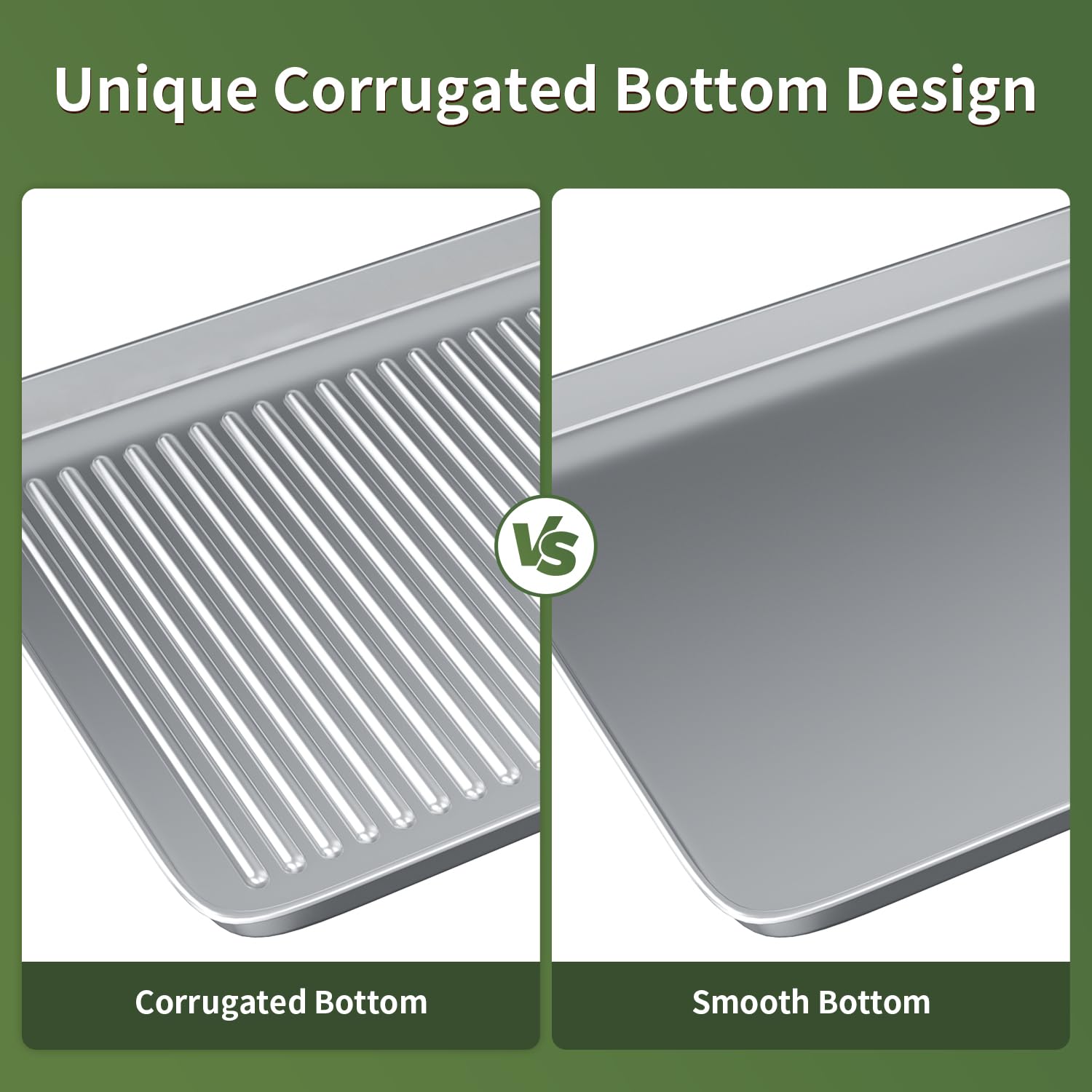 Rottay rolled-edge heavy-duty bakeware prevents bending and improves handling.