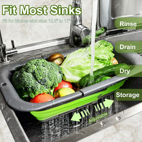 ROTTOGOON anti-slip pads stabilize the colander on wet counters