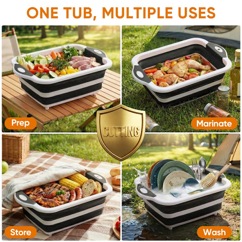 ROTTOGOON prep tub with non slip base stays steady on uneven surfaces