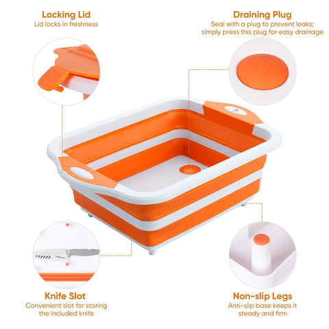 RottoGoon bbq tub with cutting-board lid enables quick slicing at the campsite.
