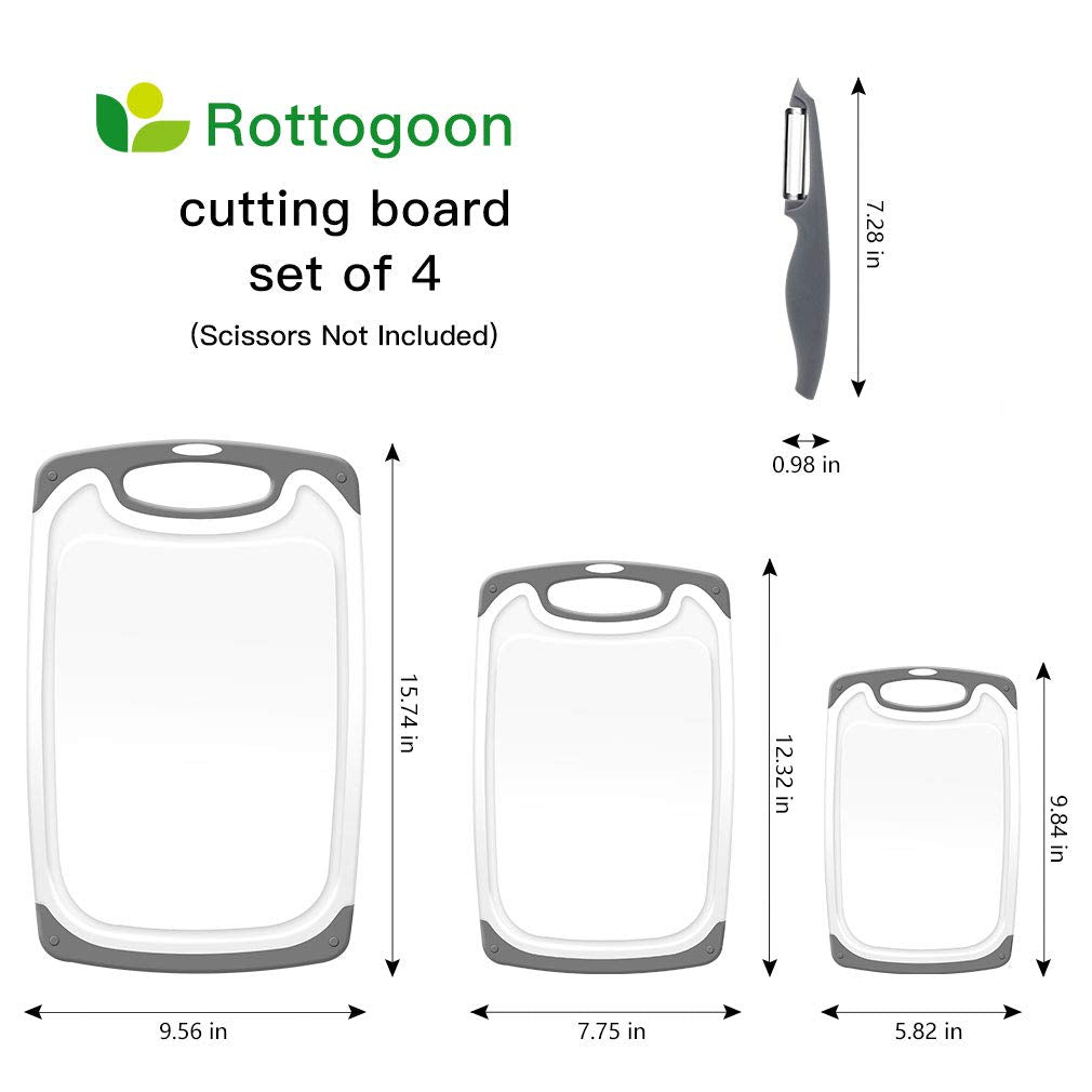 ROTTOGOON bonus peeler included with cutting board set for quick prep