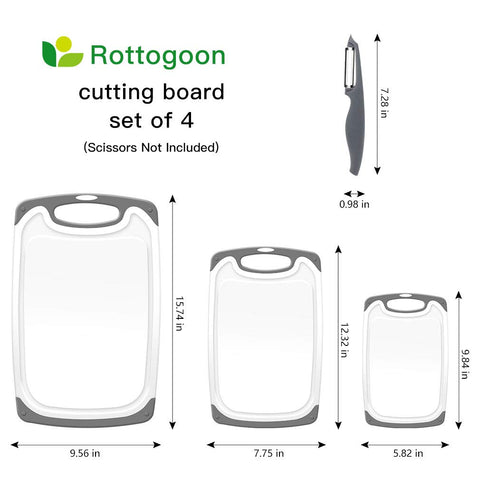 ROTTOGOON bonus peeler included with cutting board set for quick prep
