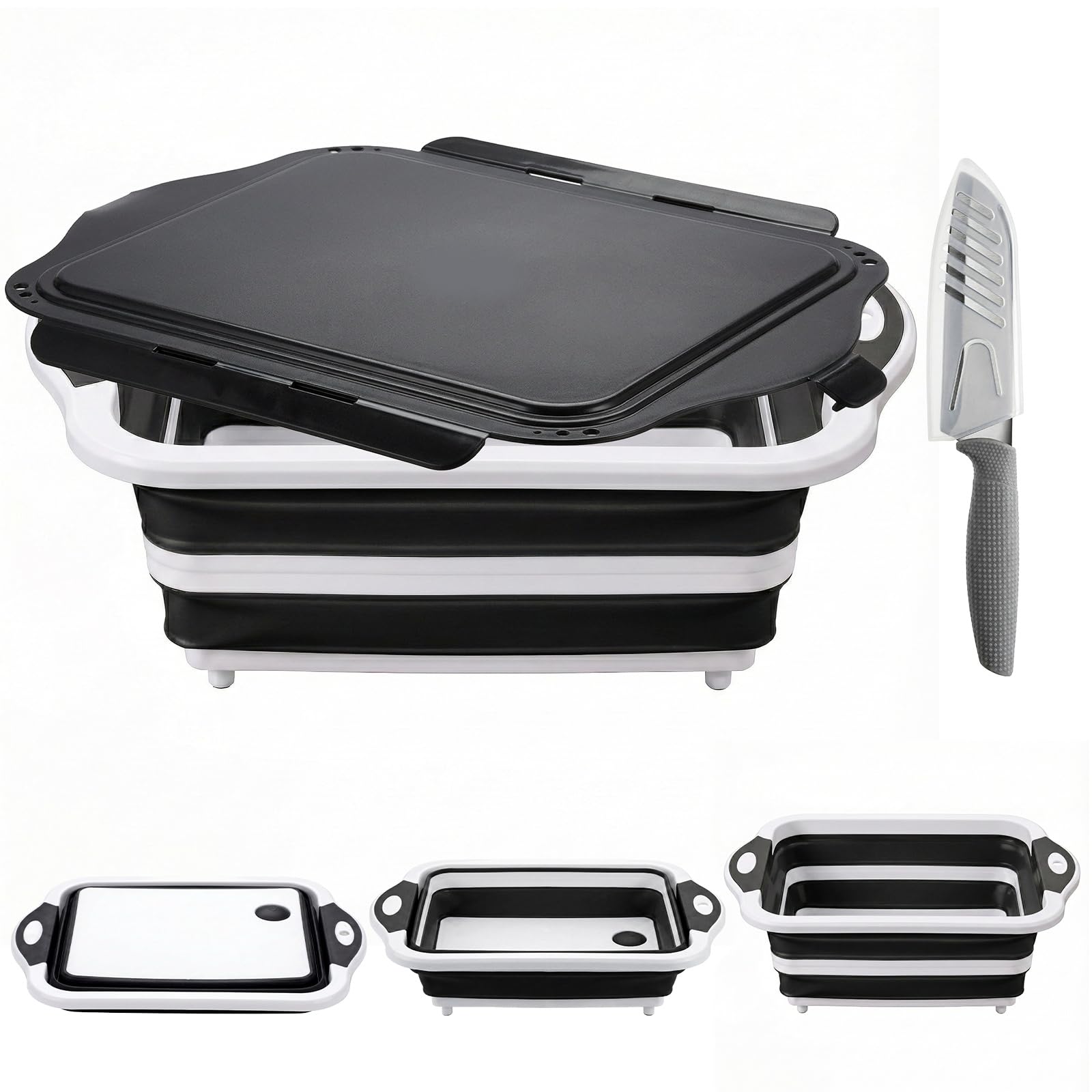 ROTTOGOON collapsible BBQ prep tub lid keeps contents secure during transport