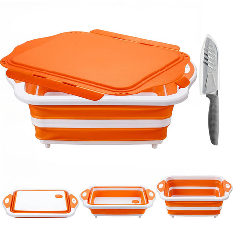 RottoGoon collapsible BBQ prep tub with lid for spill-free transport and marinating prep.