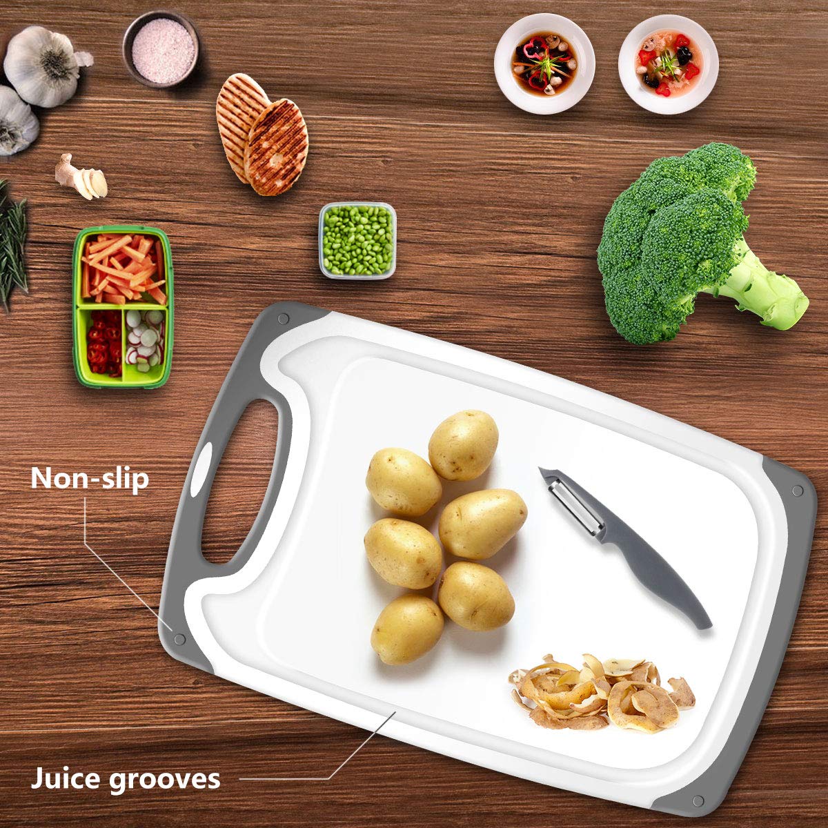 ROTTOGOON cutting board medium grey for versatile veg prep