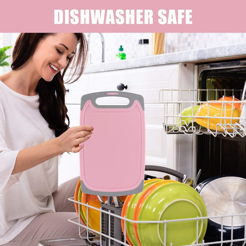 ROTTOGOON BPA-free non-porous boards are dishwasher safe for easy cleanup.