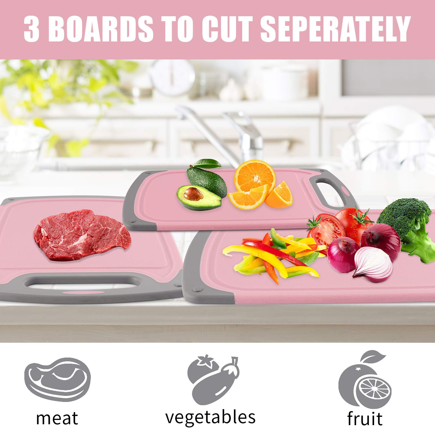 ROTTOGOON cutting boards displaying a deep juice groove for leaks.