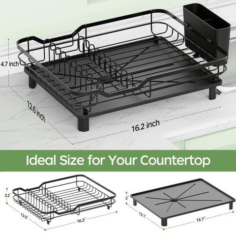 ROTTOGOON rack with spacious plate area for bowls and plates after washing.