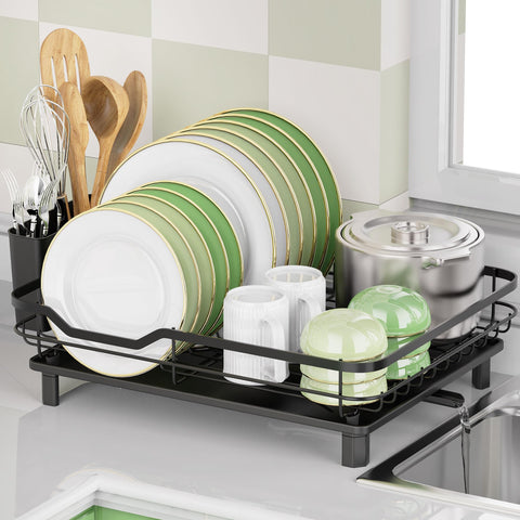 ROTTOGOON dish drying rack in stainless steel for rustproof durability during daily use.