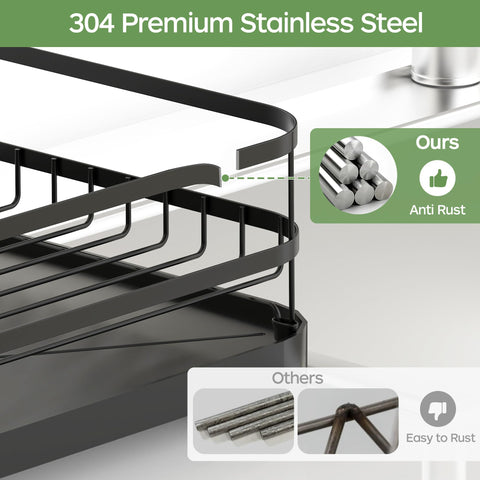 ROTTOGOON utensil holder keeps cutlery organized while drying on the rack.