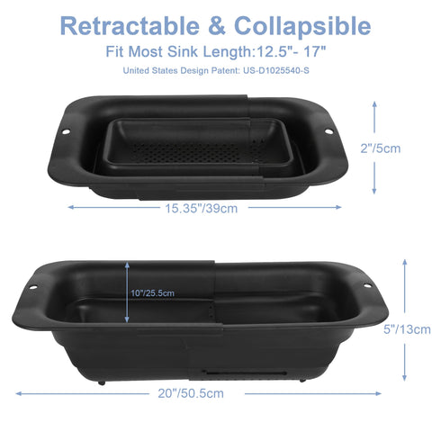 ROTTOGOON expandable sink colander shows adjustable size for tasks.