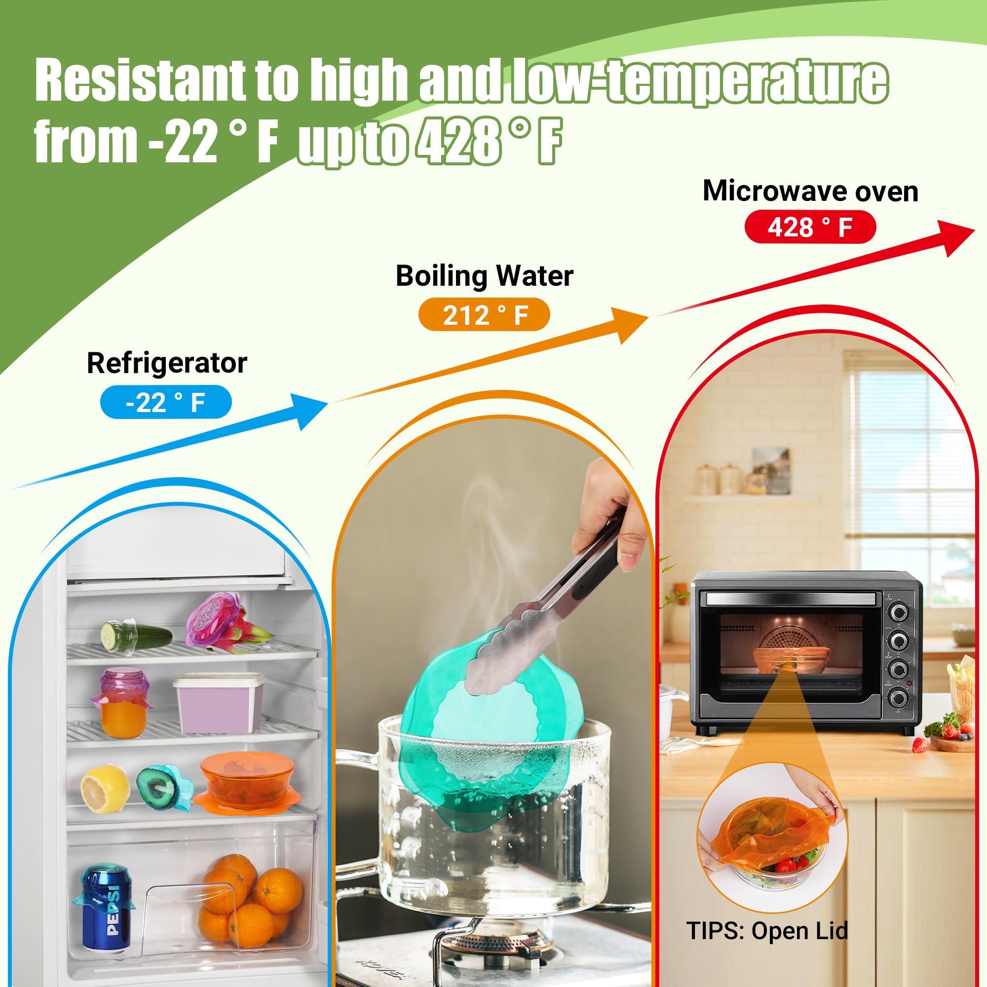 RottoGoon stackable lids save kitchen space and clutter.