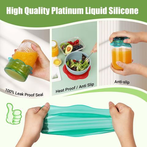 ROTTGOON silicone stretch lid dishwasher-safe for easy cleaning.