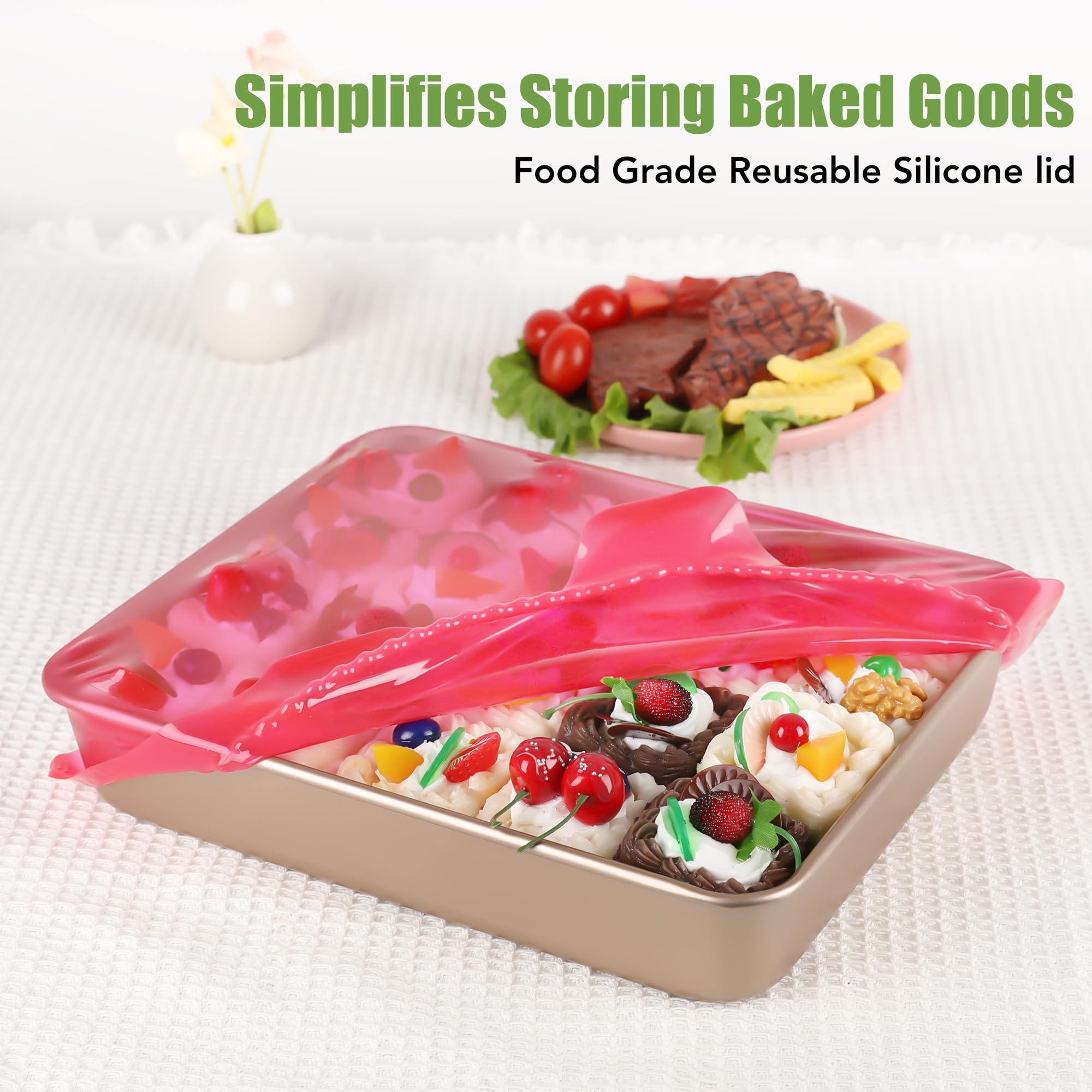 ROTTGOON silicone stretch lid keeps cups, cans, and jars fresh on the counter.