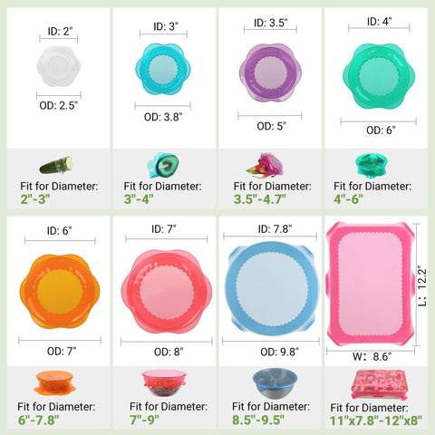 ROTTGOON silicone stretch lid rectangle 12x8.6 inches fits containers securely.