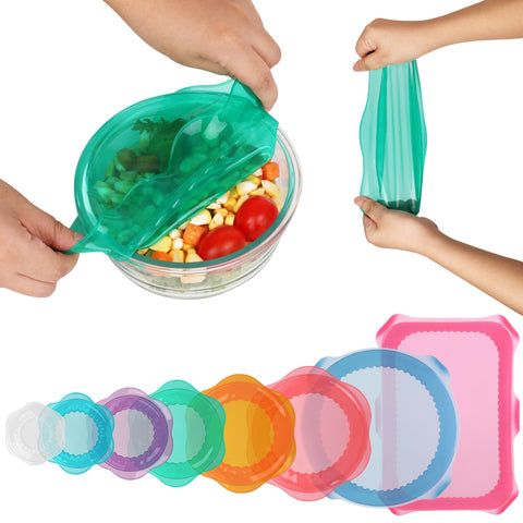 ROTTGOON silicone stretch lid round 2.5-8 inches creates airtight seal on bowls.