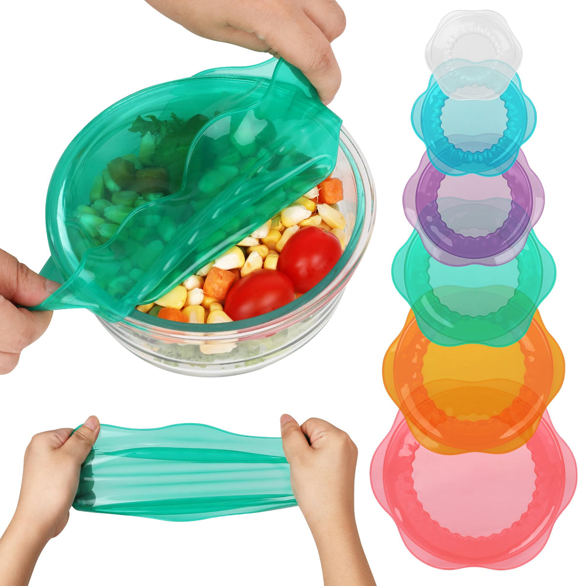 RottoGoon round silicone stretch lid for bowls and cups, airtight freshness.