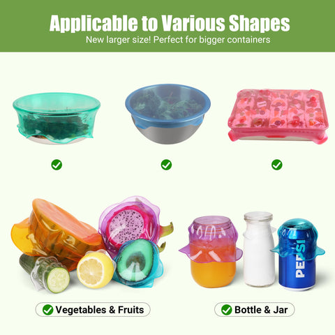 ROTTGOON silicone stretch lid round 9.8 inches keeps food fresh in fridge.