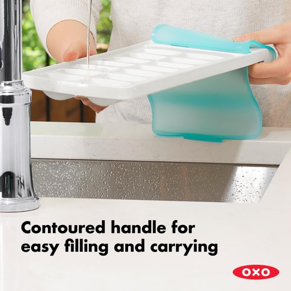 Rounded ice cubes release easily for fast, clean scooping