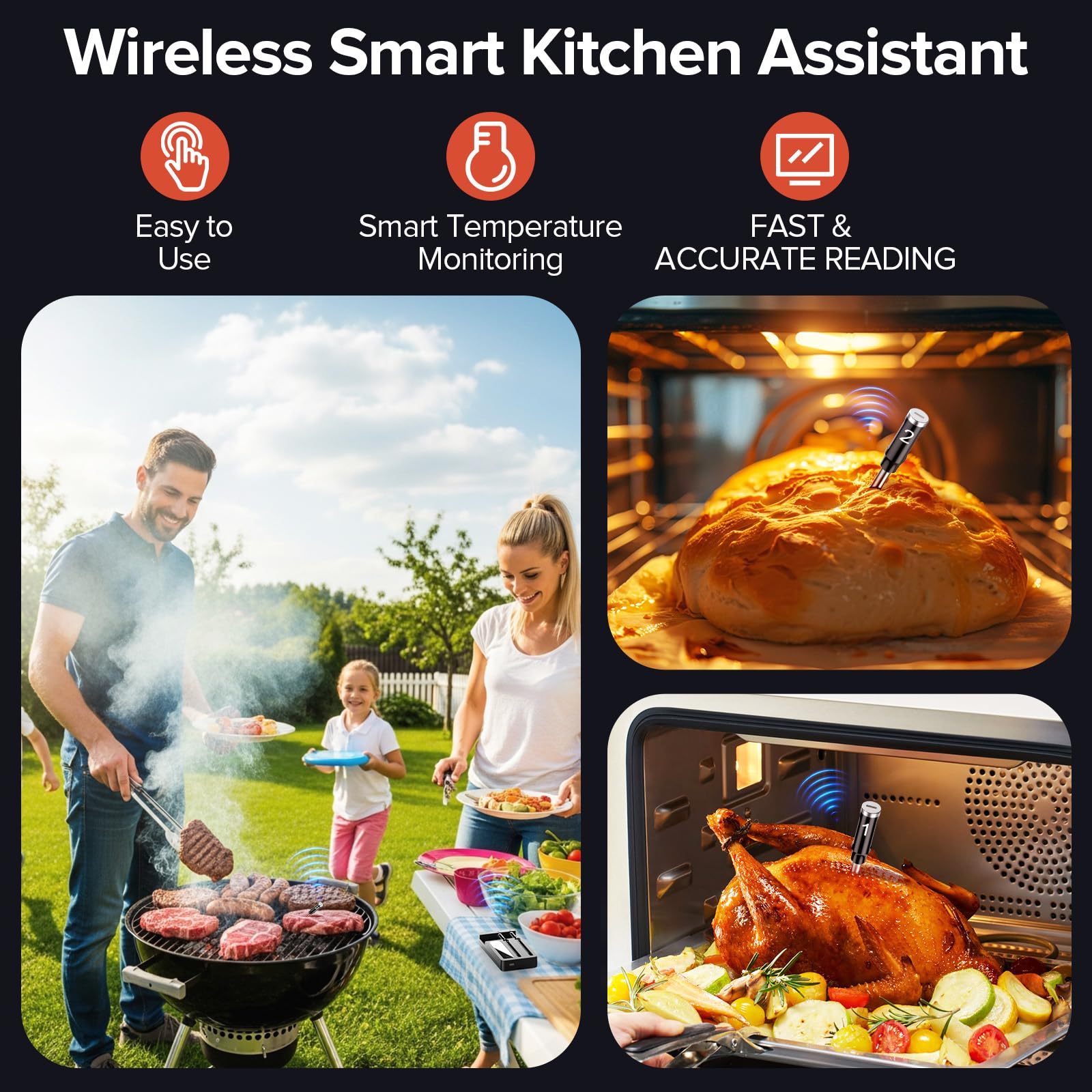 ROUUO dishwasher-safe probes simplify post-cook cleanup